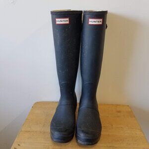 Hunter Original Back Adjustable Casual Boots Matte Blue Womens 8 / Mens 7 W24893